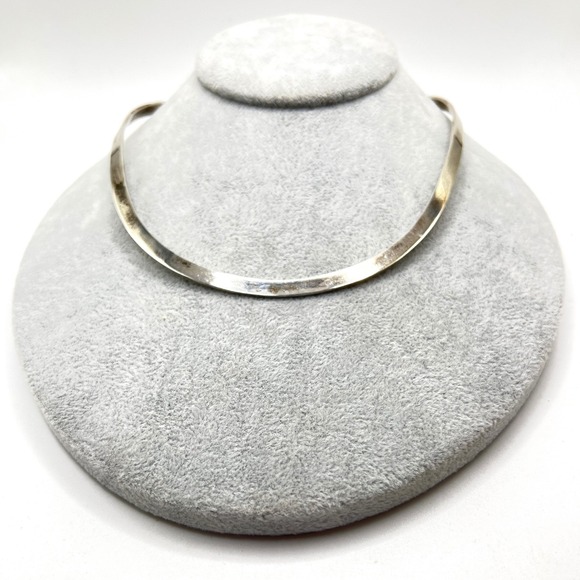 Taxco Jewelry - Vintage Taxco Mexico Sterling Silver Torque Collar Necklace 30g Marked 925 TA-86